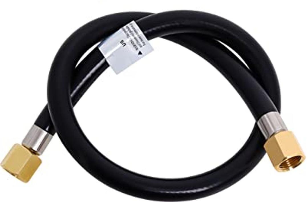 Wadoy RV Propane Hose Connector Assembly 2 Foot 3/8" Female Flare x 3/8" Female Flare Quick Connect Hose 24 Inches 1 Pack Fireplace Extension Connection Hose