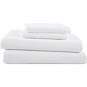 Ready To Rest RV Twin Sheets (38 x 75) - White Solid, 4 Piece Camper Sheet Set, 100% Egyption Cotton, 8 Inch Deep Pocket Fitted Sheet with Elastic All Around, Soft & Luxurious, Hotel Quality Sheets