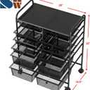 Simple Houseware Utility Cart with 12 Drawers Rolling Storage Art Craft Organizer, Black