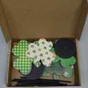 5 Pcs St Patricks Day Decorations Shamrock Wooden Sign Stand Irish Wood Centerpiece Table Decorations Freestanding Clover Signs St. Patrick's Day Decor for Gift Desk Party(Cute Shamrock)