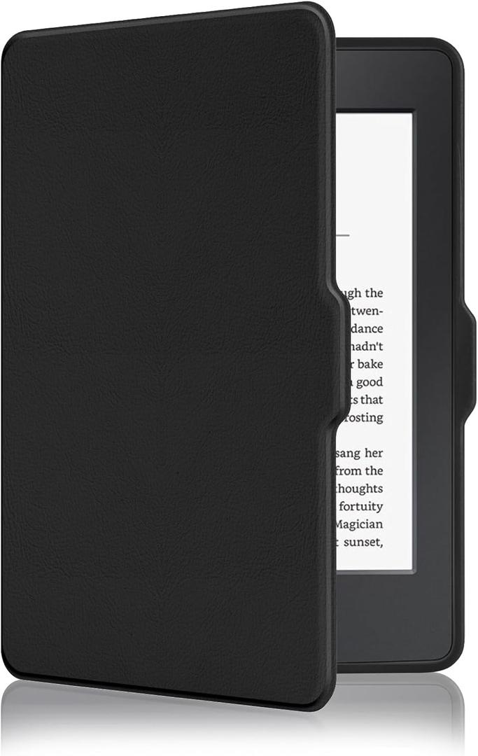 MOROCK Case for 6" Kindle Paperwhite 5th/6th/7th Generation 2012-2017 Released(Model No. EY21 & DP75SDI), Premium Lightweight PU Leather Cover with Auto Wake/Sleep, Black