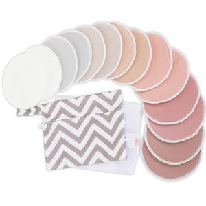 14-Pack Reusable Nursing Pads for Breastfeeding - Soft & Absorbent 4-Layers Washable Breast Pads for Leaking Milk, Viscose from Bamboo Breastfeeding Essentials, Nipple Covers (Lovelle, M 3.9")