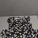 White Daisy Pattern Girls Dresses Short Sleeve Casual Midi Sundress for Kids (4T, Multicoloured)