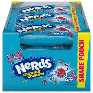NERDS Gummy Clusters Candy, Very Berry, Crunchy and Gummy, 3 oz (Pack of 12) (EXP 09/22/26)