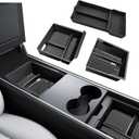 3 Piece Center Console Organizer Tray for Tesla Model 3 Highland 2024 2025 Model Y Juniper 2025 Armrest Storage Box Tesla Interior Accessories
