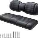NOKINS Golf Cart Premium Rear Seat Cushion for Aftermarket Standard Rear Seat,Seat Back & Seat Bottom Cushion Assembly (Black, Fits Aftermarket Standard Rear Seat)
