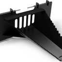 Economy Series Stump Bucket Attachment,Universal Skid Steer Quick Tach,Serrated Leading Edge,Tree Scoop Digger for Removing Smaller Tree Stumps and Light Duty Ripping Roots,Black