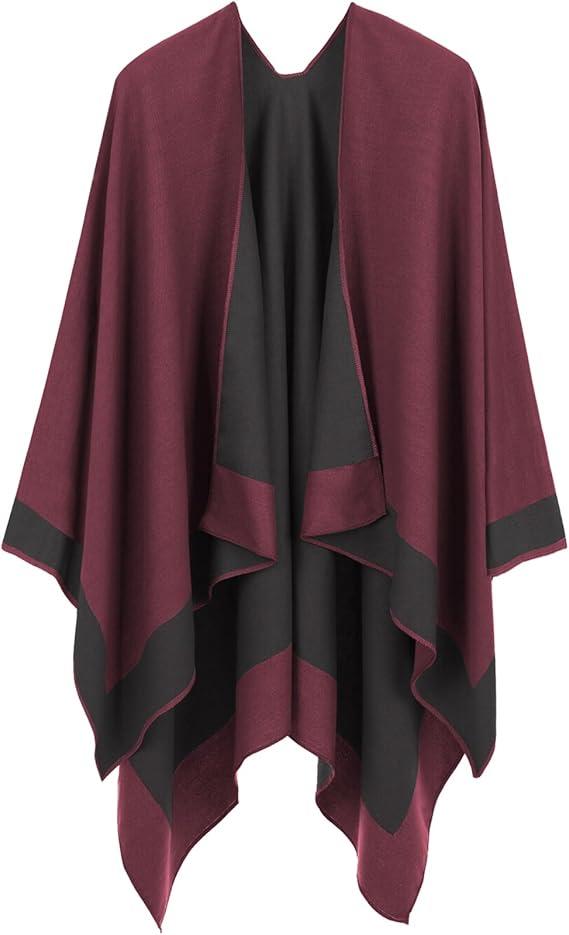 OWIF Women's Shawl Wraps Open Front Poncho Cape Oversized Sweaters Casual Cardigan Shawls for Fall Winter, One Size 