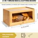 Bamboo Bread Box with Sliding Lid Large Bread Box with Transparent Window Bread Holder for Kitchen Countertops Bamboo Bread Storage Container