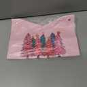 Pink Christmas Tissue Box Cover Rectangle, Merry Christmas Trees Tissue Box Holder, Winter Holiday PU Leather Tissue Covers Decorative for Home Office Kitchen Xmas Gifts for Women Girls 9.8x5.9x5.9