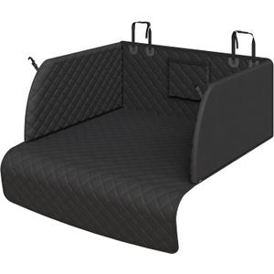 PETICON SUV Cargo Liner for Dogs, Waterproof Trunk Cover with Cushioned Sides to Protect Pet, Full Coverage Non-Slip Seat Cover for SUVs with Bumper Flap Protector