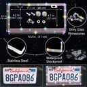 NBTEPEM 27 PCs Multicolor Bling Car Accessories Set for Women, Steering Wheel Covers Universal Fit 15 Inch, Bling License Plate Frame, Bling Phone Holder, Bling Car Coasters