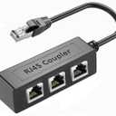 Ethernet Splitter 1 to 3 Network Adapter, RJ45 Network LAN Ethernet Adapter Cable for Computers, Suitable Super Cat5/ 5e/ Cat6/ Cat 7/ Cat 8, Compatible with ADSL, TVs, Set-top Boxes, Routers