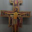 BC Catholic San Damiano Crucifix Wall Cross, Jesus Christ Home Decor, Religious gift, Wood Carve Looking, Handmade Renaissance sculpture by Build classic