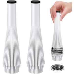 Feekoon 2 Pack Lint Trap for Washing Machine Utility Tub and Sink Drains, Laundry Lint Catcher with Rubber Plugs, Hair Catcher, Compatible with 1.5 '' and 1.75 '' Drain to Prevent Clogs in Plumbing