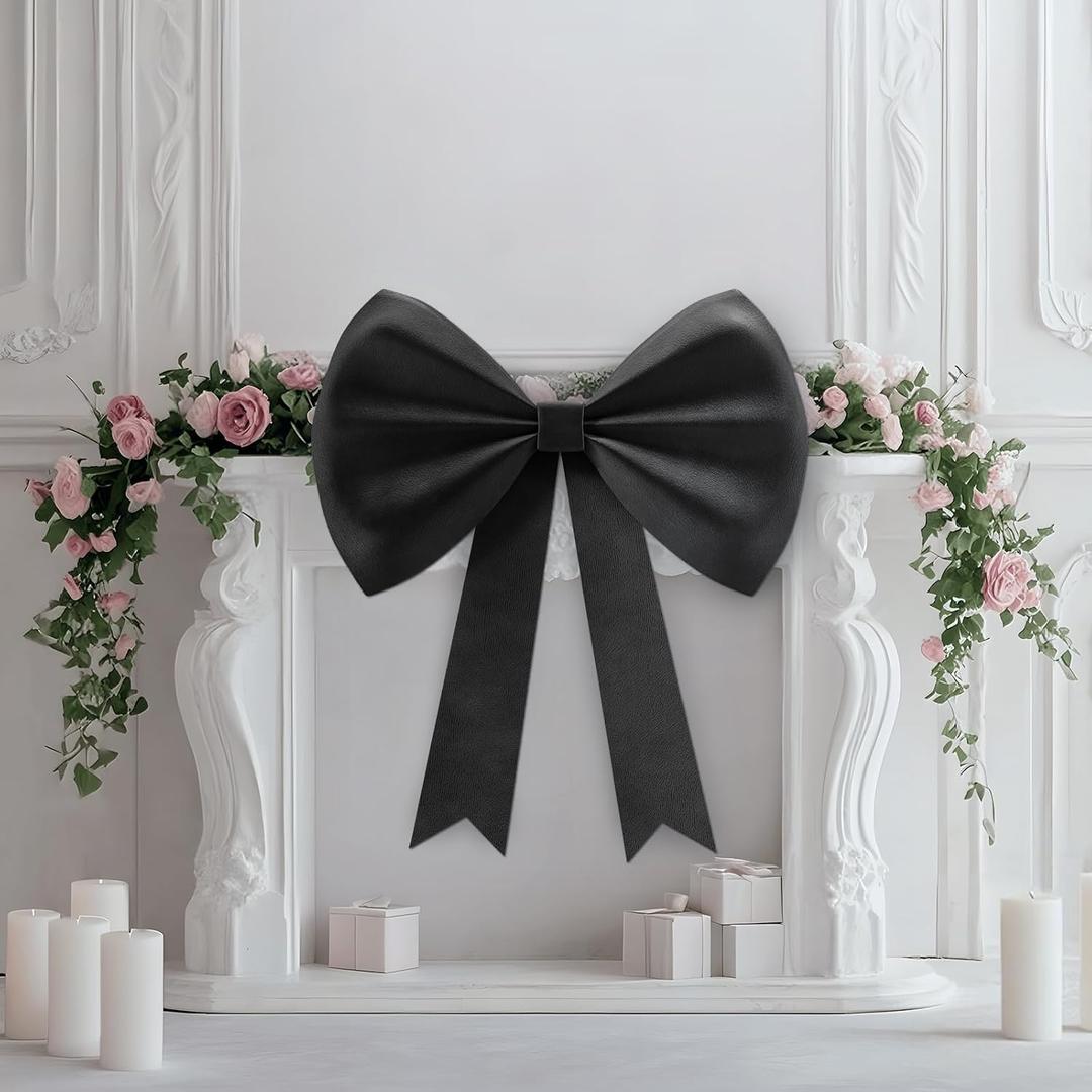 Large Black Bow Decor, 35''25'' Big Bow Decorations for Birthday Party, Giant Velvet Felt Bow for Backdrop, Wall Decor, Wedding, Baby Shower, Room, Christmas, Decorations