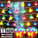 Enhon 2 Pack 23 ft 50 LED Battery Operated String Lights, Globe Starry Fairy Lights, 8 Modes, Plug in with Timer for Indoor Outdoor Bedroom Holiday Wedding Party Christmas Decor (Multicolor)