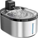 Wireless Cat Water Fountain Stainless Steel, 152oz/4.5L Cat Fountain Battery Operated, Cordless Pet Water Fountain for Cats & Dogs with Motion Sensor, Ultra Quiet Pump, 6 Filters