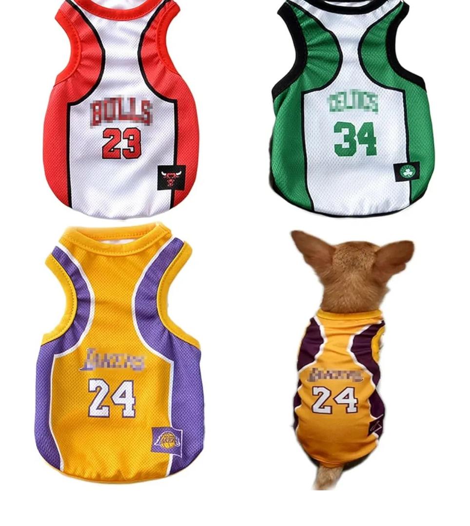 3Pack Dog Shirt Clothes for Small Dogs Girl Puppy Clothes for Chihuahua Yorkies Bulldog Clothes for Medium Dogs Boy Basketball Jersey Pet Outfits Dog Shirt Apparel Accessories (4XL(35-45lb), 3 Pack)