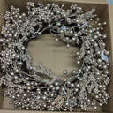 20" Christmas Wreath for Front Door Artificial Champagne Holly Berry Wreath for Christmas Thanksgiving Winter Holiday Decoration