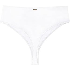 Zmart Women High Waist Thong Bikini Bottoms High Cut Swimsuit Bathing Suit Cheeky Brazilian Swimwear Bottom (XX-Large, White)