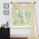 Sapphire Home Window Scarf Valance Curtains - Extra Long Sheer Valances for Windows - Voile Swag Curtains for Living Room, Kitchen, and Bedroom Decor, Weddings, Events - 37" x 216" - 1 pc - Beige