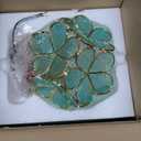 Bieye L10824 Flower Petals Tiffany Style Stained Glass Close to Ceiling Light for Home Decor (Textured Aqua Blue, 8" Cherry Blossom)