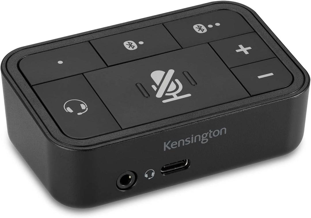 Kensington Universal 3-in-1 Pro Audio Headset Switch (K83300WW), Black, 3.26 x 2.2 x 1.1 in