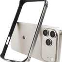 New Aluminum Frame Metal Bumper Frame Slim Hard Case Cover for iPhone17Pro MAX, Metal Frame with Soft Inner Bumper, Raised Edge Protection (Gray, for iPhone 17Pro Max)