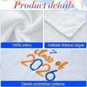MASHAN Class of 2026 Graduation Hand Towels 3 Pack,100% Cotton Soft Absorbent Bathroom Towels,Senior 2026 Graduation Gift for Girls Boys,Blue Orange Decorative Towels 14x30 Inch