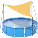 Pool Canopy Sunshade with Adjustable Poles Sun Shade Sail for Above Ground Pools, 13'x13'x13' UV-Resistant Ventilate Canopy, UV Block Shade Sail for Pool Accessories, Deck, Garden