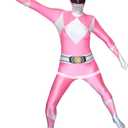 Morphsuits Power Ranger Costume Adult, Power Rangers Costume Adult Men, Power Ranger Costume Adult Woman (XX-Large, Pink)