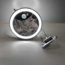 9" Wall Mounted Lighted Makeup Mirror,4000mAh Rechargeable Double Sided 1X/10X Magnifying Mirror with Light,3 Color Lights, Touch Dimmable, Extended Arm 360° Rotation Wall Mounted Makeup Mirror (Chrome)