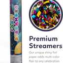 No Mess Streamer Confetti Cannon Party Poppers | 6 Pack | Multicolor Streamers | Glitter Bomb Confetti Shooters | Decoration for Birthday, Wedding | Launches 25 ft | 12 inch | TUR Party Supplies