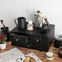 Wooden Storage Box Apothecary Drawers Vintage Wooden Box Wood Desktop Organizer Countertop Drawers Library Card Catalog Cabinet Apothecary CabinetBLACK 03