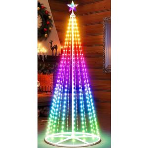 Tujoe out of 6 Pack 4 FT Christmas LED Cone Tree Lights  Color Changing with Timer Foldable Lighted Trees Waterproof Outdoor String Lights Holiday for Christmas New Year Xmas Decorations