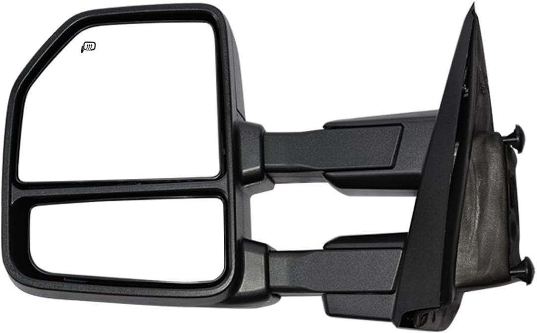 AERDM New towing mirror Black Housing fit for 2015 2016 2017 2018 2019 2020 Ford F150 Pickup Truck Left Driver Side Towing Mirrors w/Power Heated Turn Signal, Auxiliary Lamp