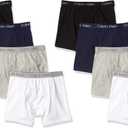 Calvin Klein Kids Boys' Modern Cotton Boxer Brief Underwear 8-Pack (Black, L)