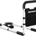 Bed Rails for Elderly Adults Safety - ASTM Approved Adjustable Bed Cane with Non-Slip Ergonomic Handle & Storage Pocket, Bed Railings for Seniors Support 350 LBS, Tool-Free (Medium)