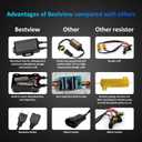 2PCS H7 LED Light Canbus Decoder: Anti Flicker Harness, Resistor Decoders Error Free, LED Warning Canceller Resistor Adapter, H7 Decoder Upgrade with Waterproof Rubber Ring