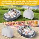 Portable Baby Lounger for Travel,Breathable & Comfortable 100% Cotton Infant Lounger, Baby Nest 0-24 Months Machine-Washable Newborn Lounger Newborn Essentials,Supervised Use