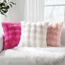 MIULEE Faux Fur Pillow Covers Thick Soft Plush Throw Pillows Luxury Spring Home Decor for Holiday Couch Bedroom Living Room Sofa,18x18 Inch Pack of 2 White
