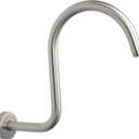 NearMoon High Rise S Shape Shower Extension Arm, Shower Head Extender Shower Arm with Flange, Standard 1/2" Connection- Bathroom Accessory, 13 Inch (Brushed Nickel)