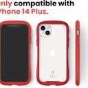 iFace Reflection Designed for iPhone 14 Plus Case (6.7")  Cute Shockproof Hybrid [9H Tempered Glass + Bumper] Wireless Charging Compatible Clear Protective Cover for Girls, Women - Red