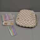 Bible Cover Case for Women Corduroy Bible Case for Girls Checkered Large Bible Cover with Handle Bible Study Supplies Accessories Christian Gifts for Women (Khaki, Medium)