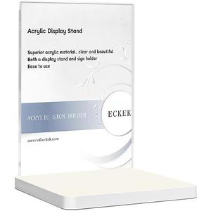 Acrylic Sign Holder Clear Display Sign Stand Acrylic Display Stand for Office, Store (PVC Base)