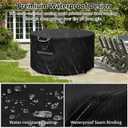 QH.HOME Fire Pit Cover Round Super Waterproof, 41"-44" D X 24" H Outdoor Round Firepit Cover 600D Strong Tear Resistant, UPF 50+ Fire Pit Covers Premium Fading Resistant for Outdoor Fire Pit - Black