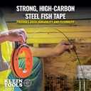 Klein Tools 56331 50-Foot Electrical Fish Tape, Steel Wire Puller with Double Loop Tip, Optimized Housing and Handle, 1/8-Inch