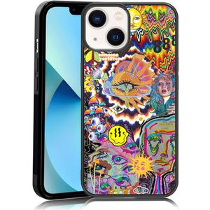Vintage Trippy Phone Case Fit for iPhone 13 — TPU Shockproof Protective Art Evil Eyes Phone Cover Gift for Boy Girl Men Women, TrippyONE