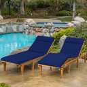 Chaise Lounge Cushion 80x26x3 Inch, Set of 2 Outdoor Lounge Chair Cushions, Lounger Pad Replacement with Fade-Resistant, Removable & Machine-Washable Covers, Ideal for Patio Chaise Chairs, Navy Blue